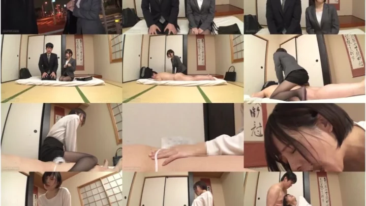 Screenshot 1 from [GNAB-039] 素人男女モニタリング実験でゲッツ！女上司が男部下をチ●ポが透ける施術着でマッサージしたらどうなる！？股間周りを刺激されてギン勃ちした部下のデカチンに女上司は釘付け！会社の人が誰も知らないメス顔で完全発情して理性を捨て去り子宮ガン突き生中出しSEX懇願！