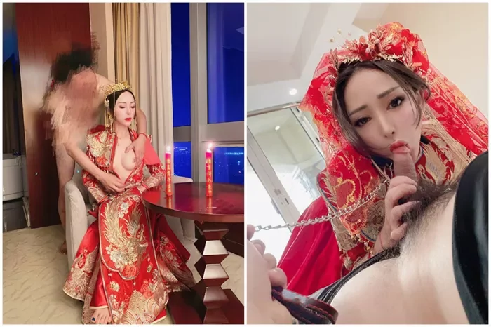 巨尻の小悪魔ルンルンがウェディングドレス姿で新婚の夜を必死にこなす。後ろからの激しい挿入プレイで完全制覇されるまで