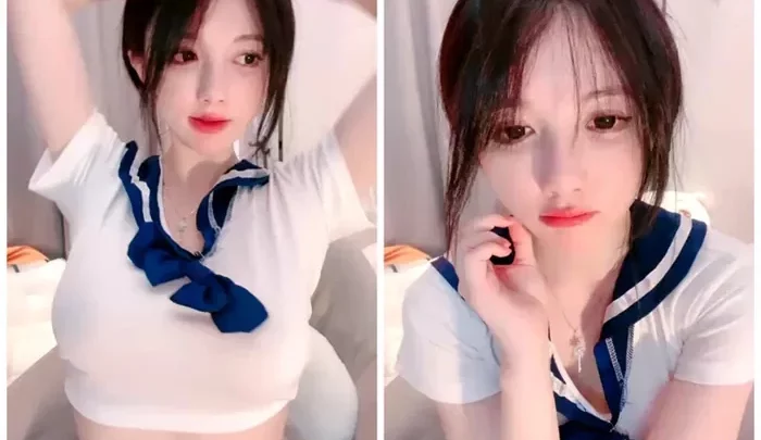 爆乳美女！可愛らしい新人ナースがエロチックな衣装を披露する配信【日本語】