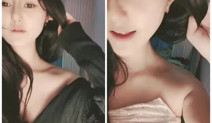 魅力あふれる長舌の女の子！珍しい大迫力自己慰査シーン！熱帯楽園風情趣装、巨乳揉り、大型ペニスおもちゃで膣刺激