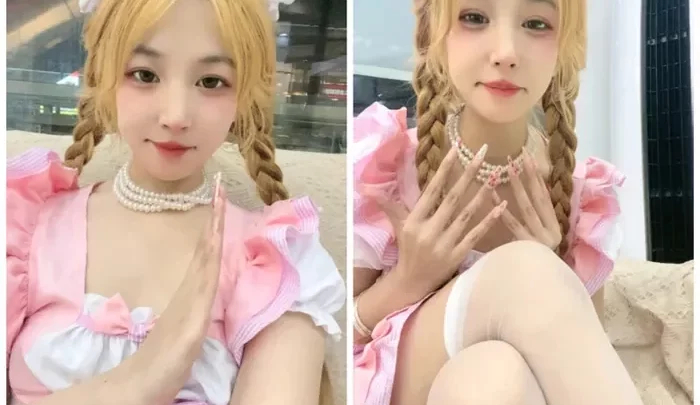 女仆風の金髪巨乳美女！屋外で大胆なプレイ！庭でパンツ脱ぎ尿漏れ、胸を覗かせ、トイレで全裸！極度の淫らさ