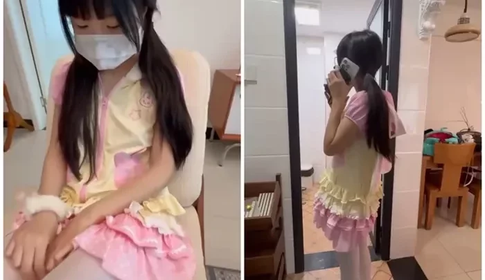 可愛らしい00年代後半の少女 家主が修理配管を手伝いながらおちゃめに絡んでくる