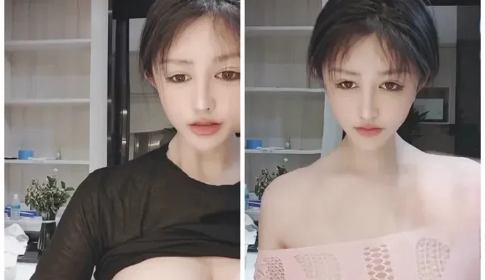 Screenshot 1 from 魅力あふれる巨乳美女が黒タイツ姿を披露、透け感漂う配信