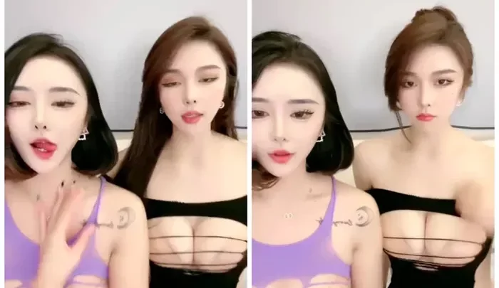 Screenshot 1 from 2人の絶倫美女、黒ストッキングの艬しい美脚がキラキラ輝く~大胆で刺激的な二人の女の子たちが激しくライブ配信中！