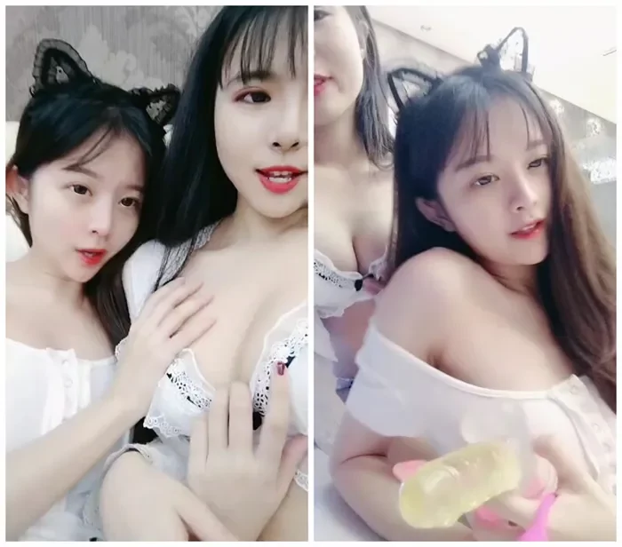 女神の美貌、姉妹バトルが熱い！ レオタードと赤色ストッキングで魅了する最高の美人脚部【触り合い】