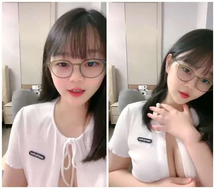甘い眼鏡美人桃子！巨乳ボディが魅力的で魅惑的！生中継で親密な接触と発情期の水音、小声での甘ったるい喘息を堪能