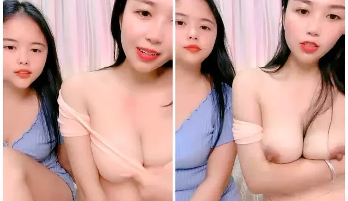 酒窩の可愛らしいお姫様！双胞胎の双女ライブ配信で、甘いスキンシップと親密な体触りを披露～